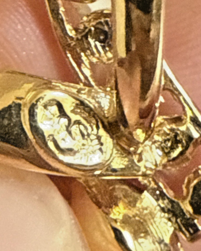 Premier Design Marquise Crystal Pendant Rhinestones Swirl Gold Tone