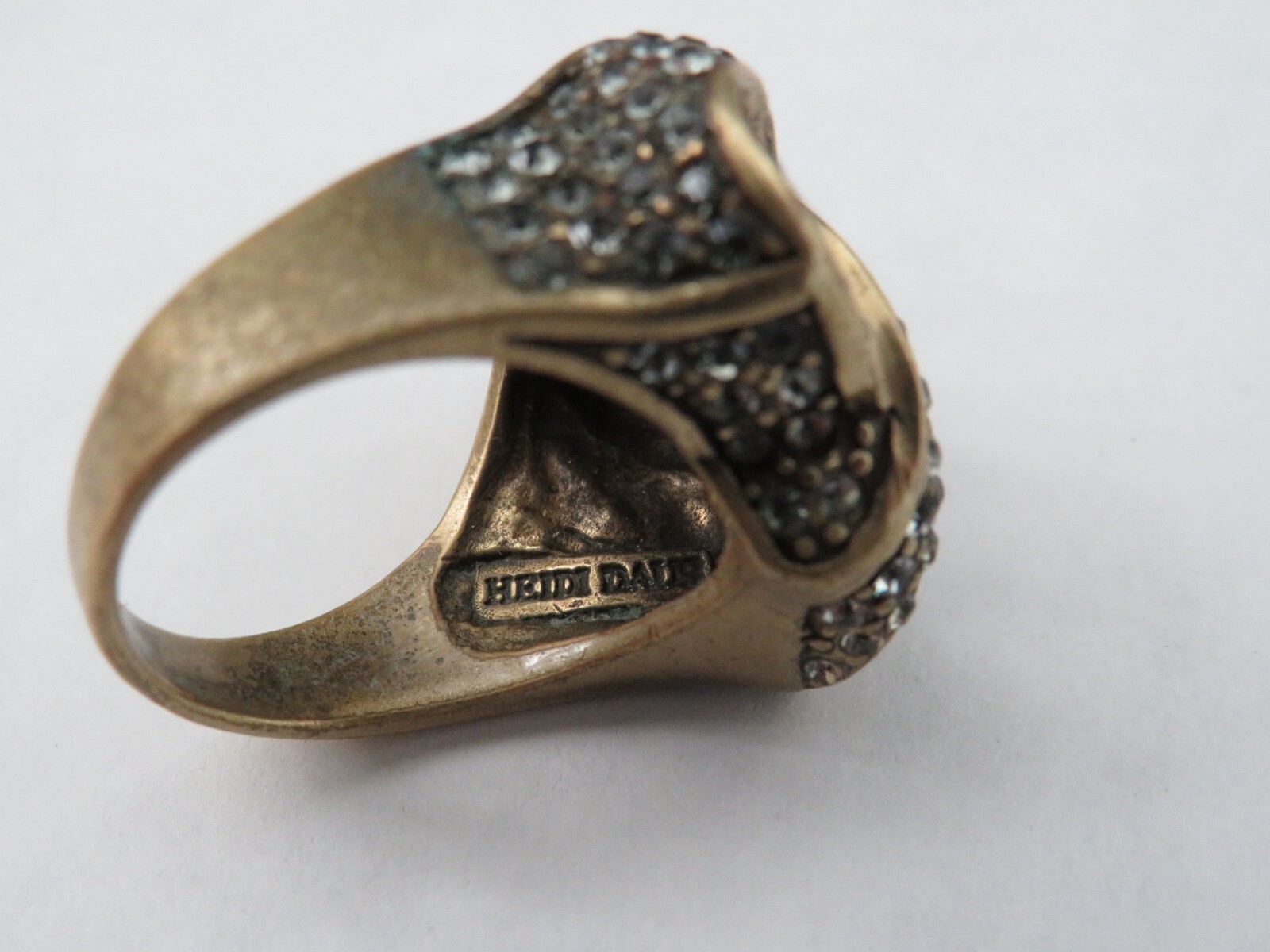 Heidi Daus crystal Infinity celtic hoops knot rows costume Ring Jewelry Size 9