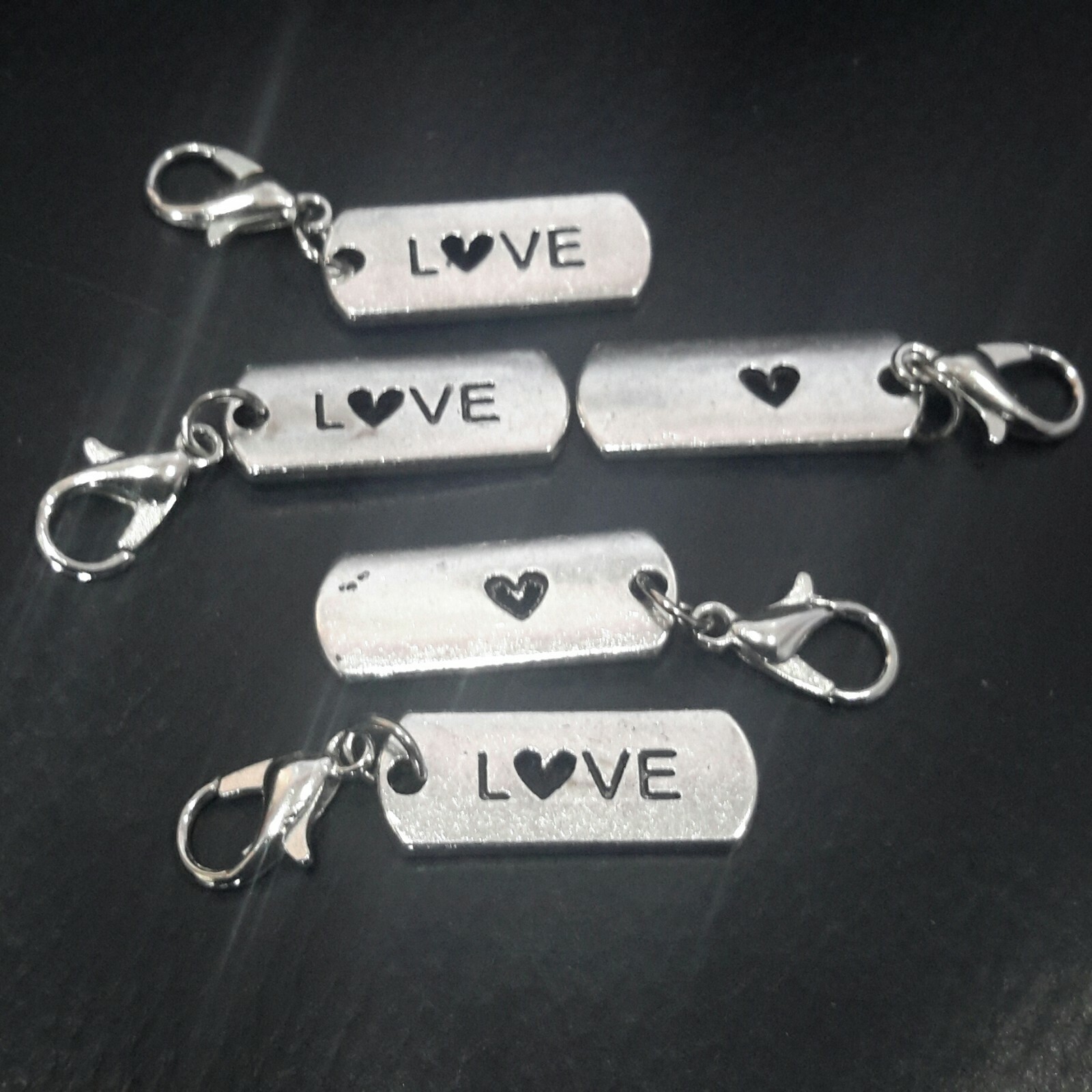Tibetan Style Pendant , Love, 8x21x2mm, 5 pce,Antique Silver, Free Post