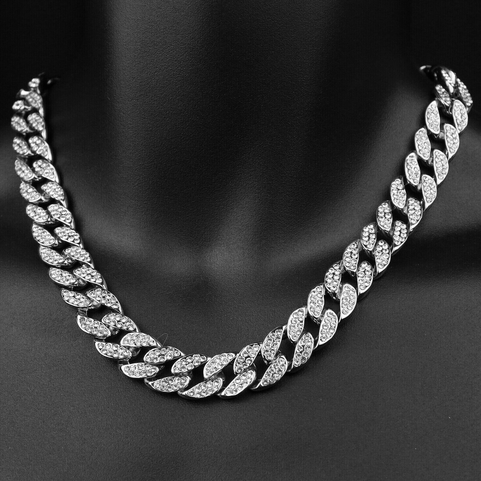 Silver Plated Large Hedgehog Pendant & Cubic Zirconia Iced Cuban Chain Necklace