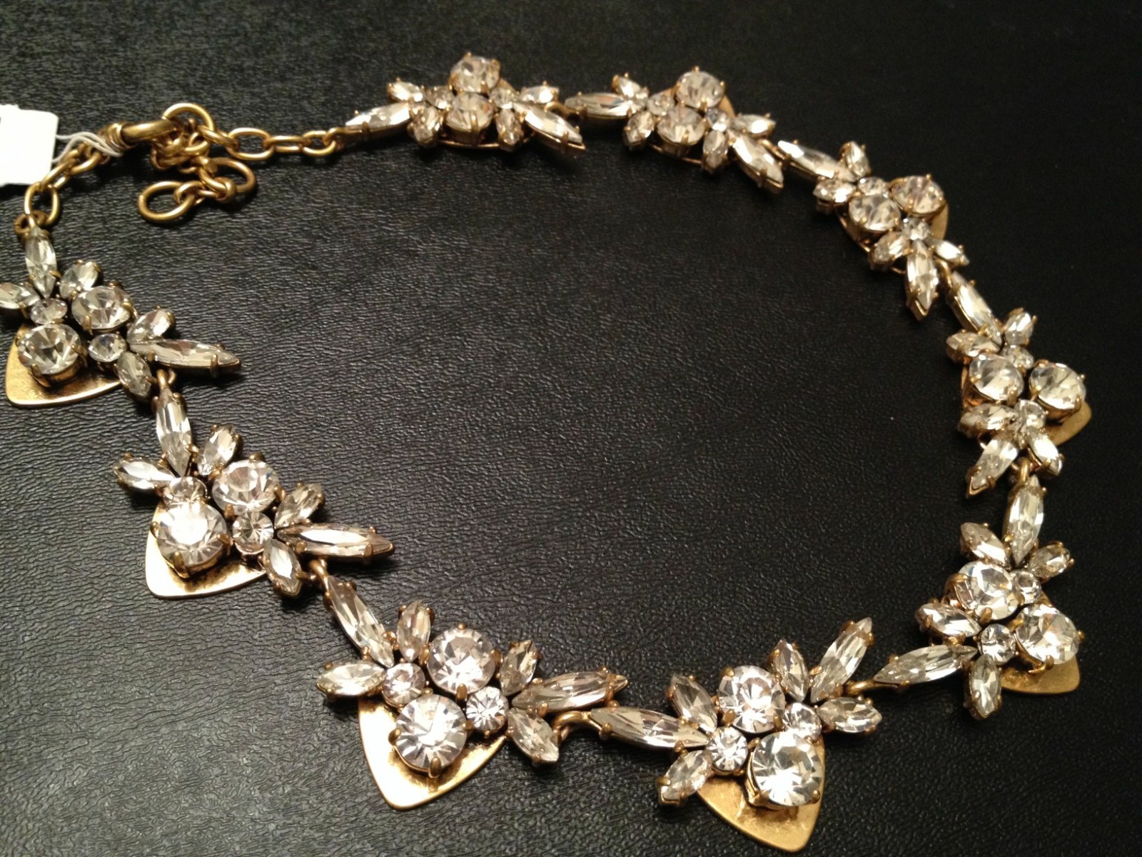 NEW J crew Crystal triangle Cluster Statement Vintage Gold DUTY INCL.