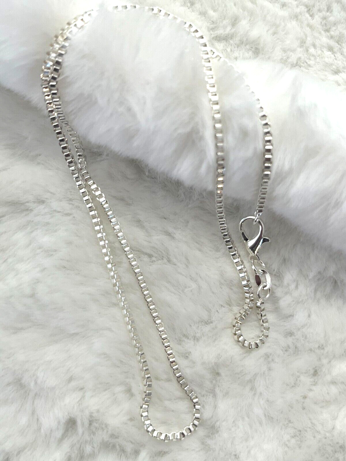 Very Nice 925 Silver Plated Box Chain 2mm Wide 20″ Long Fast Free Shipping
