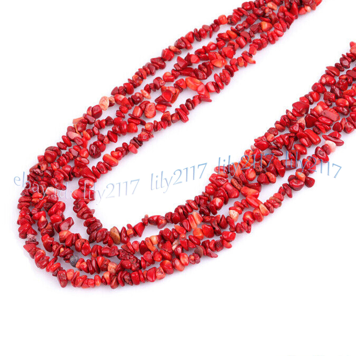 4Row Natural Gemstone Chip Cluster Statement Beads Multi-Strand Necklace 17-20”