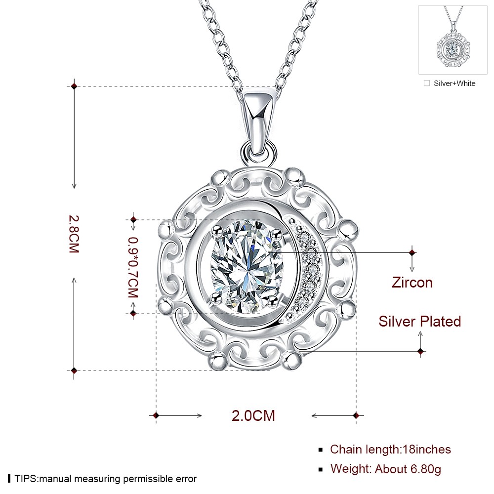 Antique 925 Sterling Silver SF Filigree CZ Pendant Necklace Gift Woman N-A679