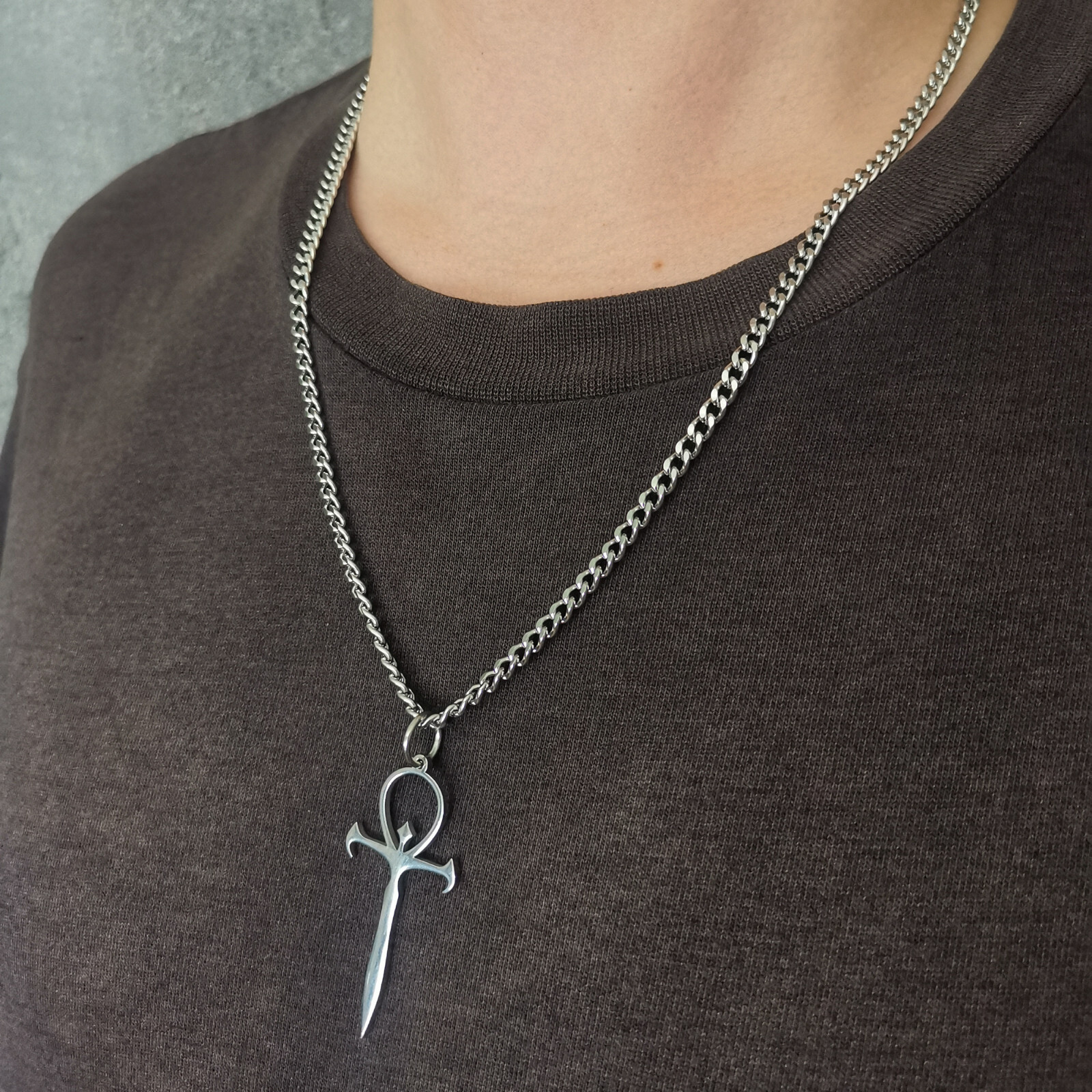 Vampire Ankh Pendant S.steel luciferian necklace box/cuba/figaro/wheat 24in