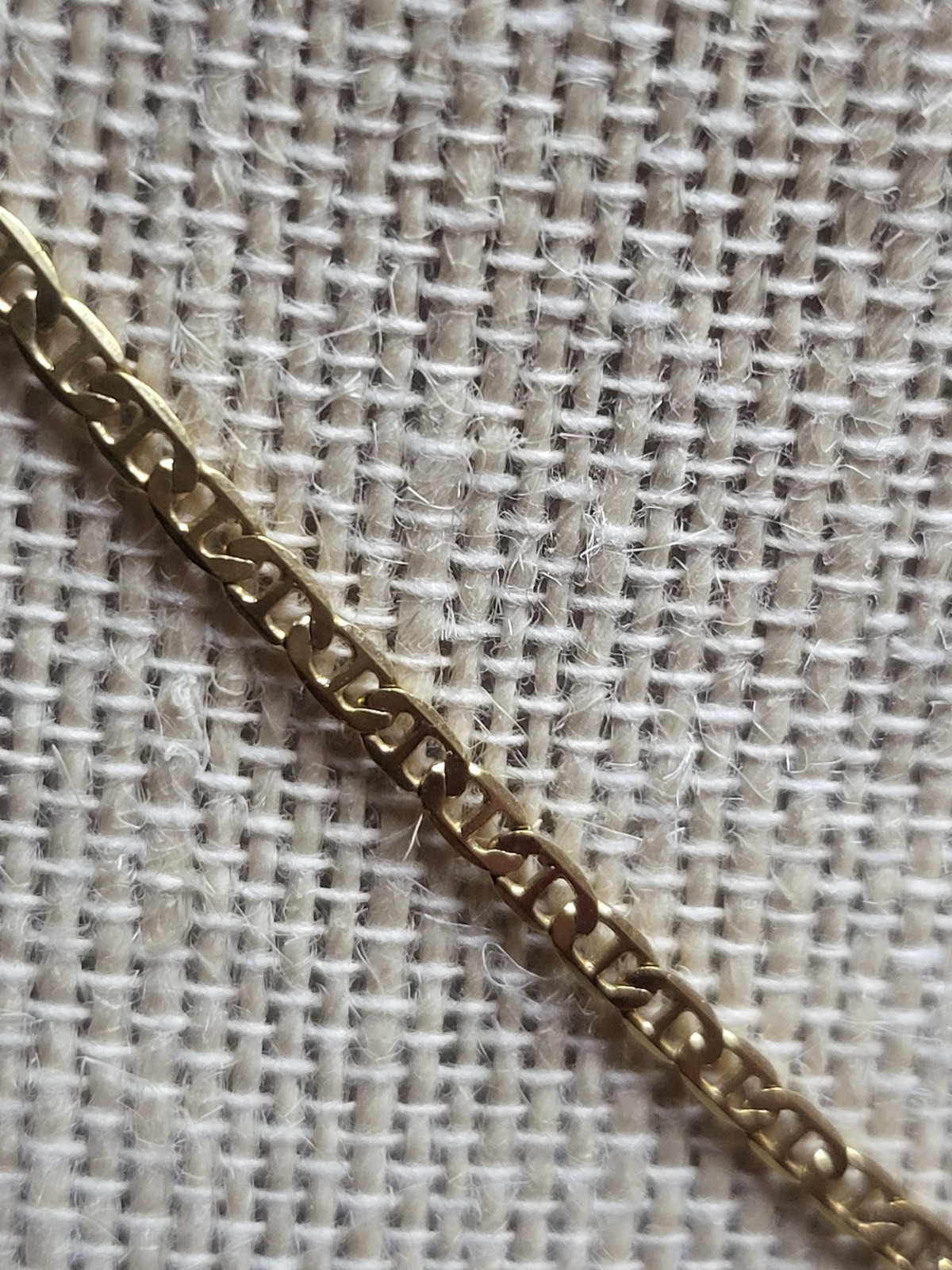 Figaro Gold Tone Boy and Girl Pendant Chain Necklace 18 Inches
