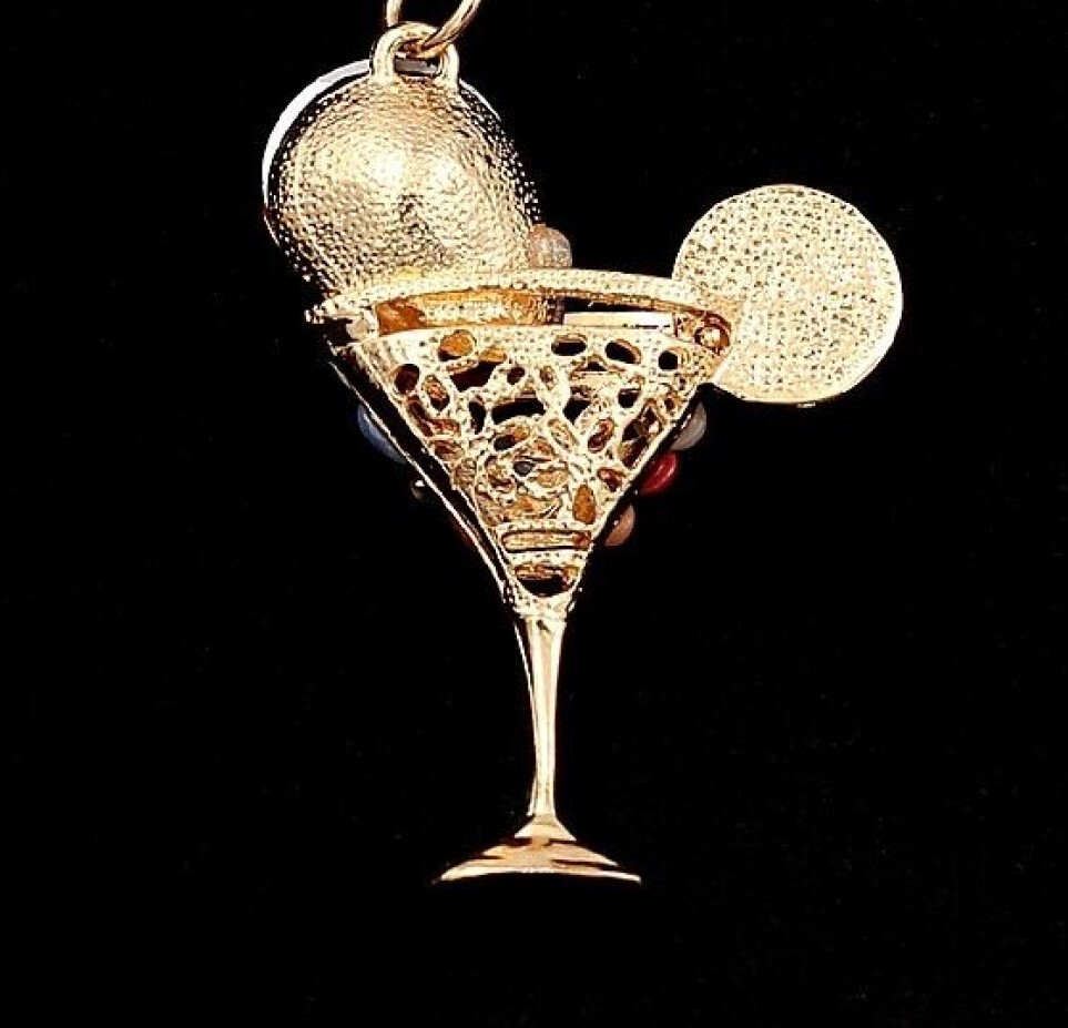 Betsey Johnson Crystal Blue Garnish Margarita 3D Pendant Necklace Free Gift Bag