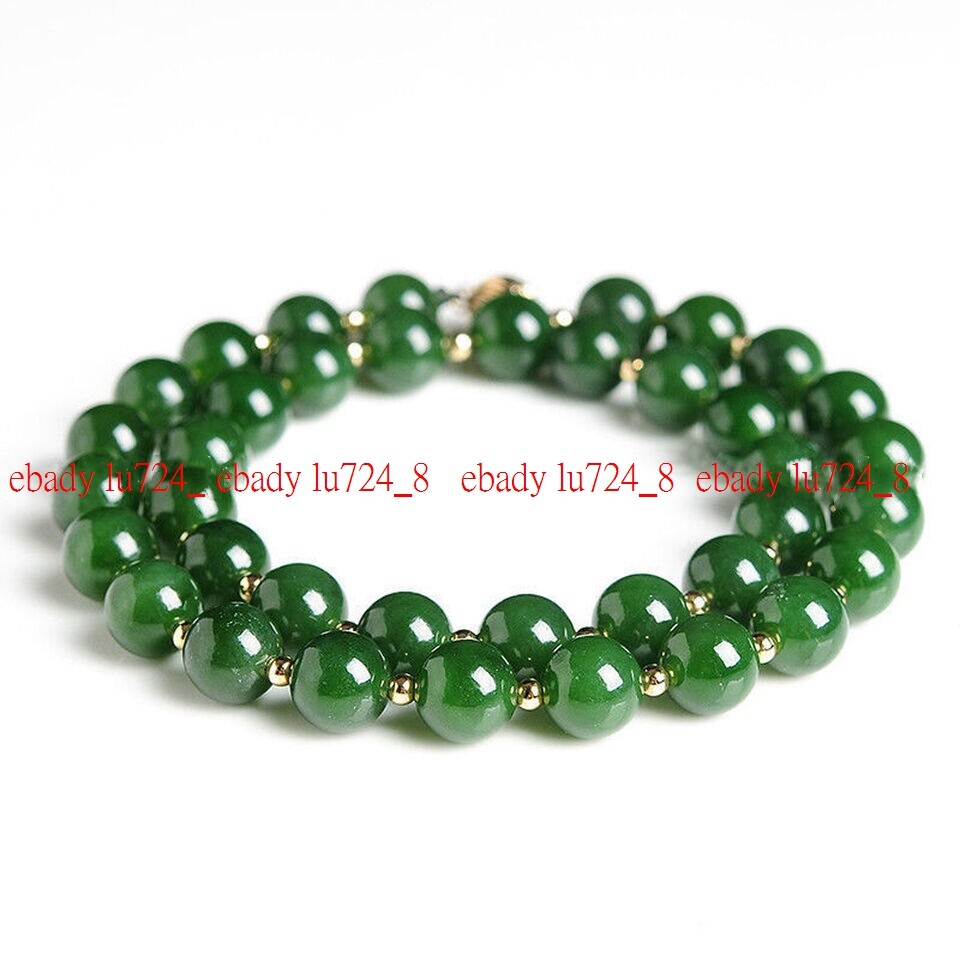 Beautiful Natural 8mm Green Jade Round Gemstone Beads Necklaces 16-36inches