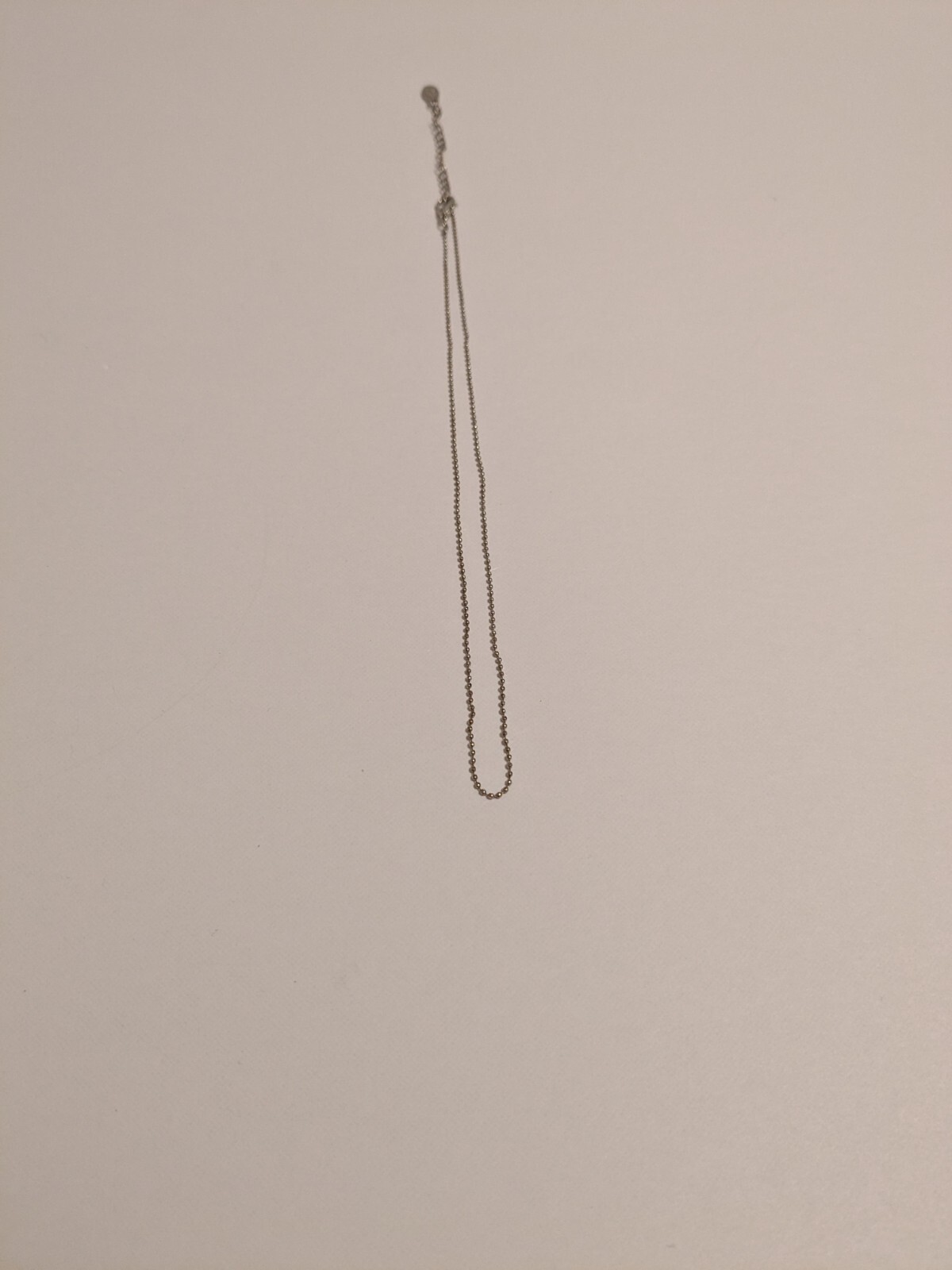 Silver Tone Ball Bead Chain Necklace By Adult Jewels. Minimalist. 15″.