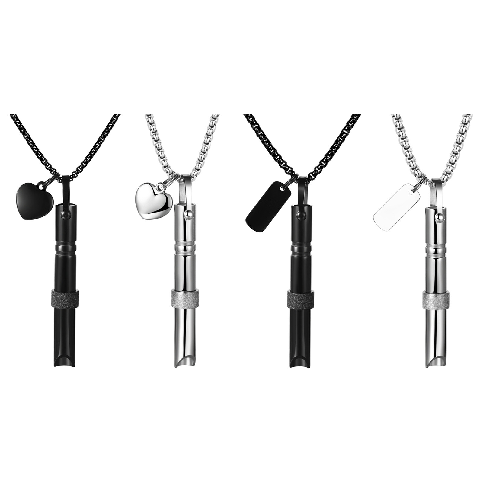 Men Women Anxiety Relief Mindful Breathing Stainless Steel Meditation Necklace