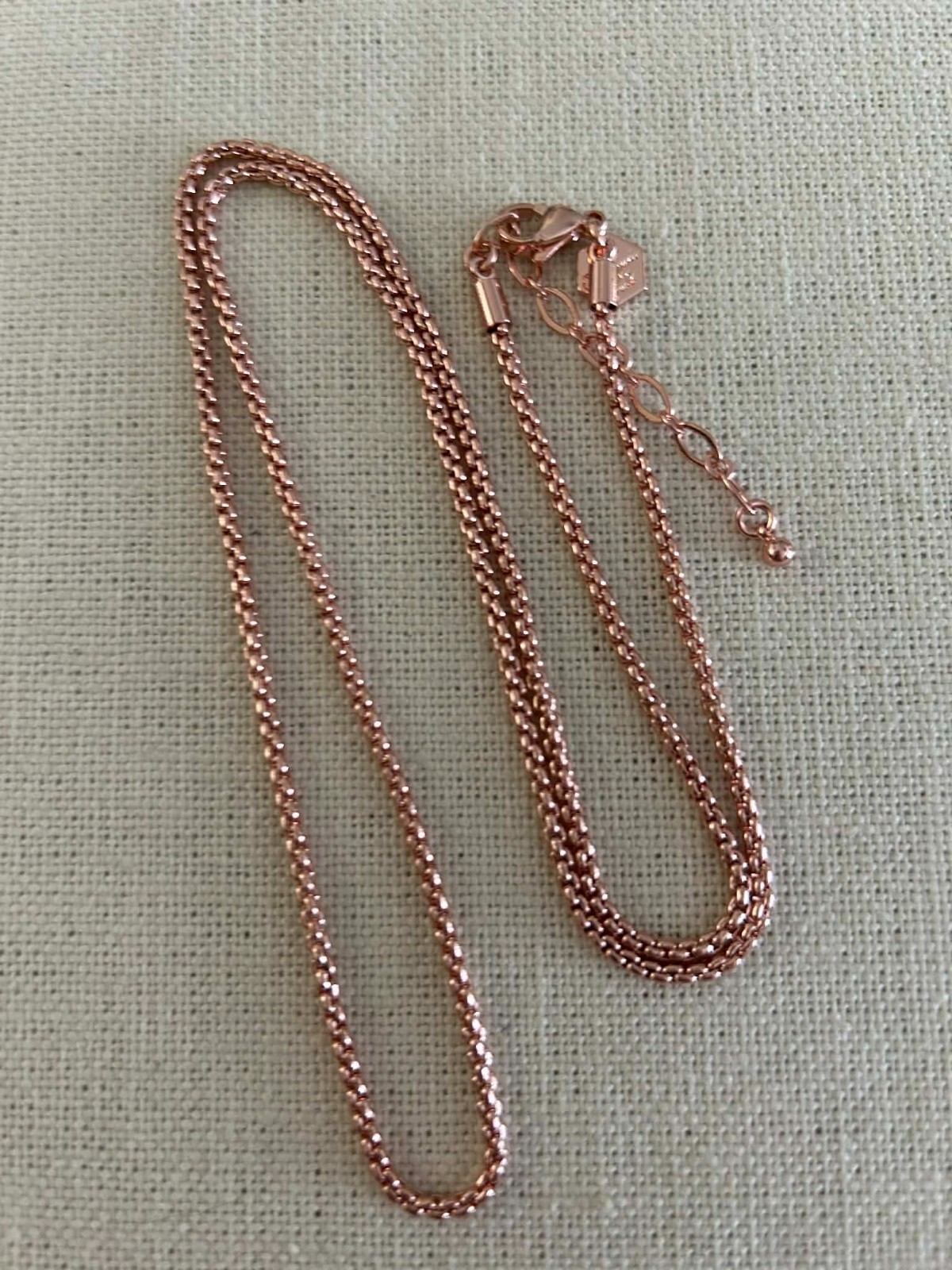 Origami Owl CN3003 Rose Gold 24-26” Cube Chain “New”