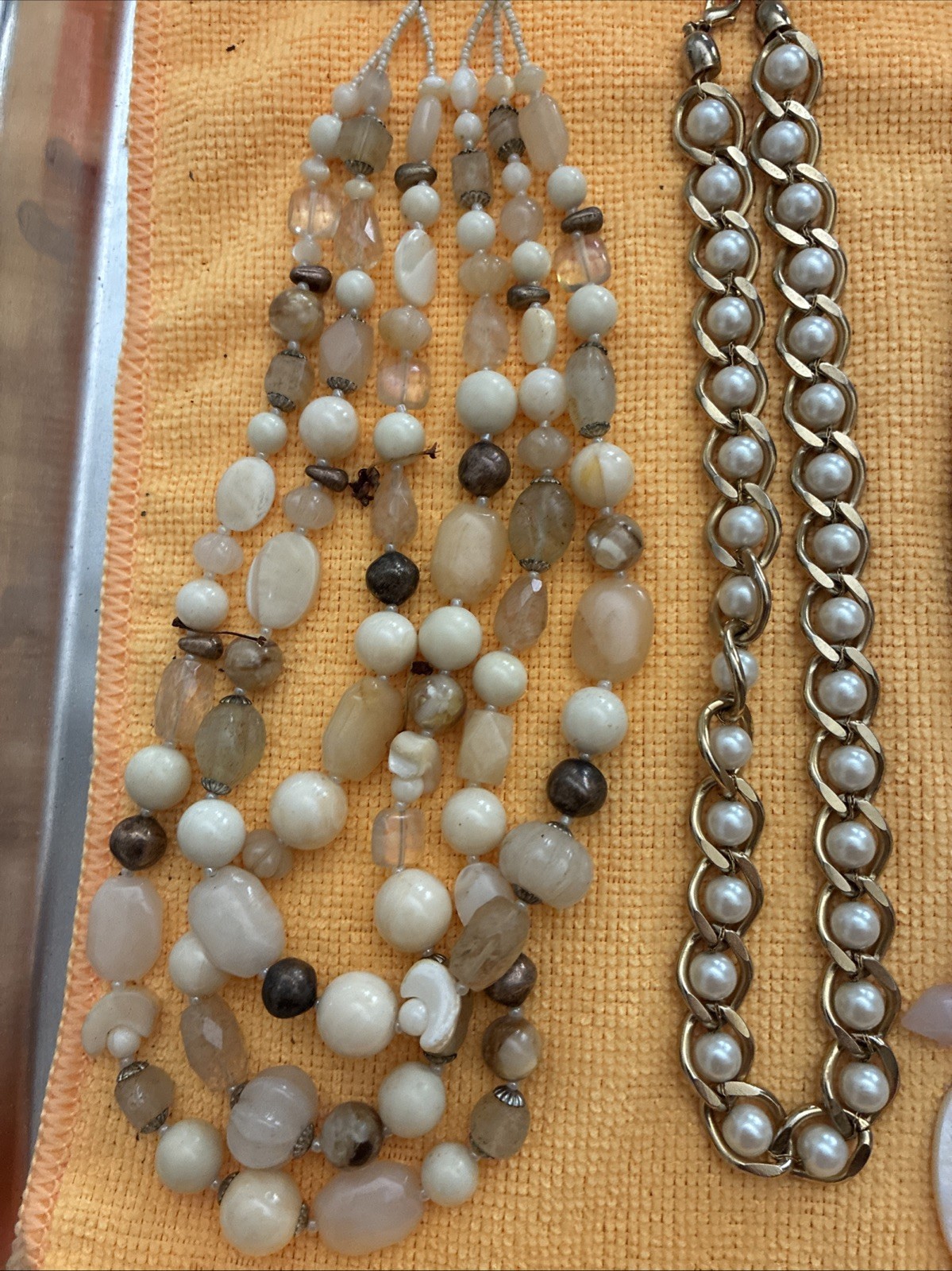 Fashioned Lot of 6 Necklaces. Various Lengths and Styles. Stones Glass Beads