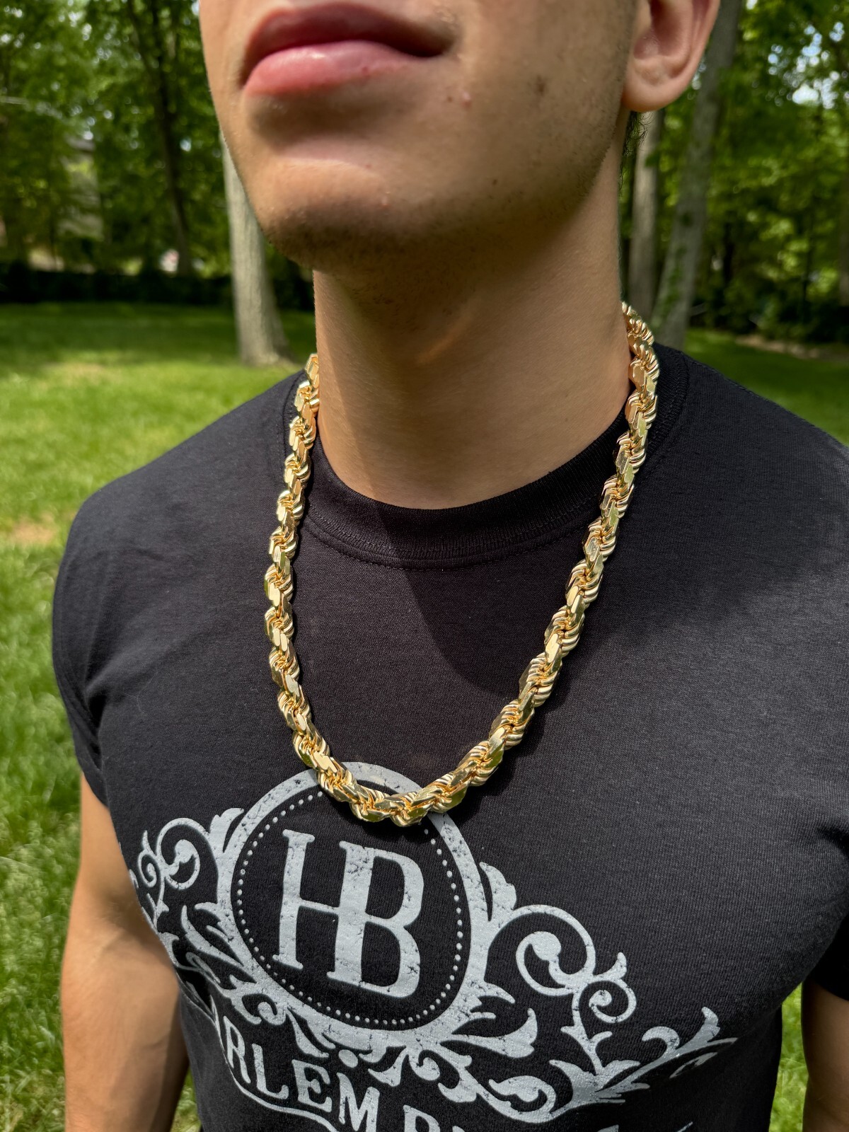 11mm Thick Mens Rope Chain 14k Gold Over Real Solid 925 Sterling Silver Necklace