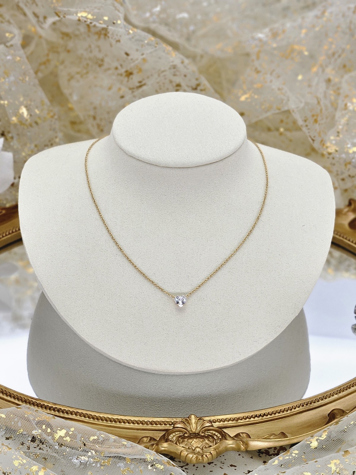 Nadri Heart Pendant Necklace Gold Plated Minimalist Classic Love Dainty Modern
