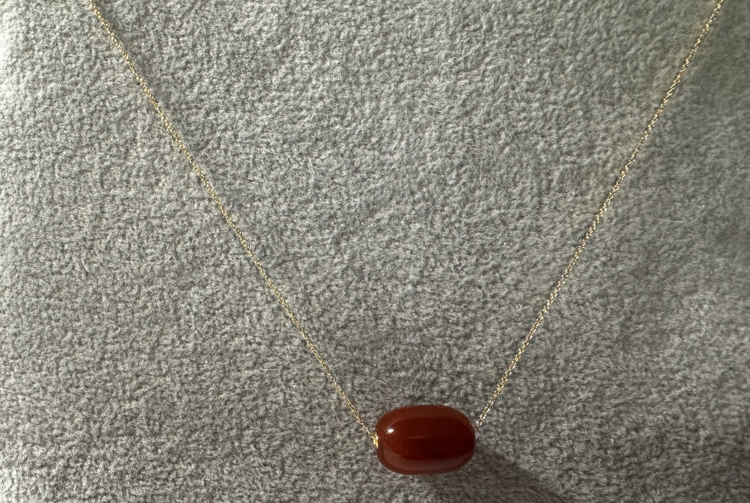 red agate 13x19mm 18k gold lulutong Pendant silver 925 Necklace NIB free shippin