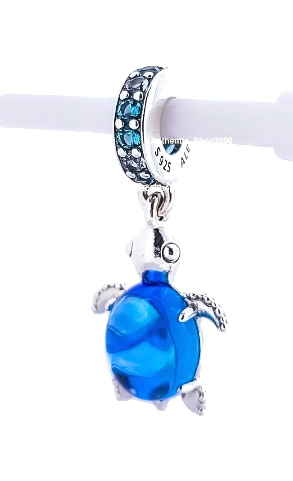 New 100% Authentic PANDORA Blue Murano Glass Sea Turtle Dangle Charm 798939C01