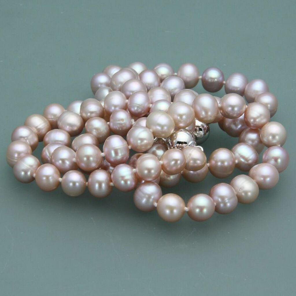 7-8mm Real Natural Freshwater Pearl Necklace Bracelet Earrings Jewelry Set