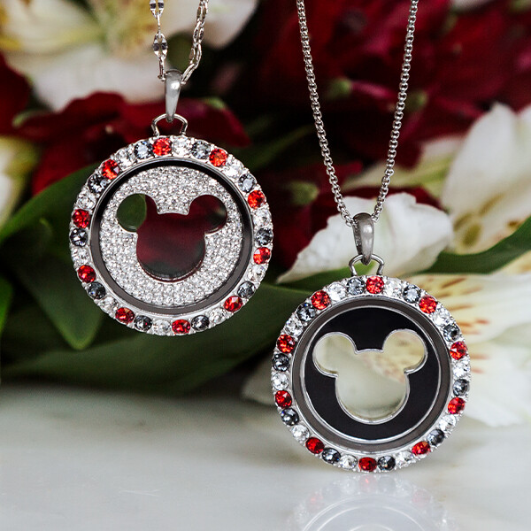 Origami Owl Disney® MICKEY MOUSE SILVER LIVING LOCKET Set W/ SWAROVSKI CRYSTALS