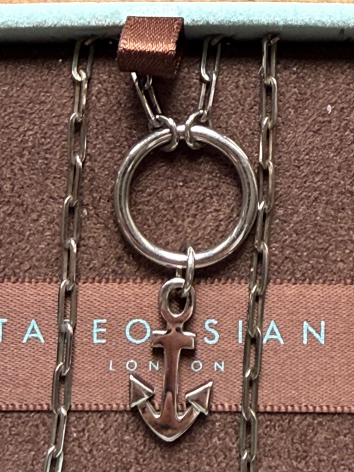 Tateossian NL0172TASPLSI1S – Sterling Silver 925 Marine Anchor Necklace BNIB –