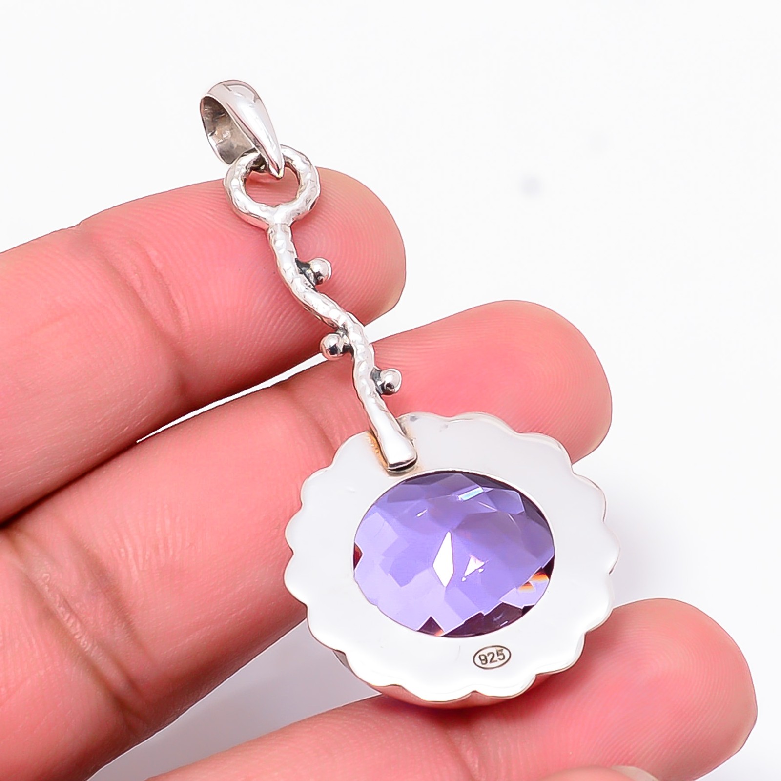 Colour Changing Alexandrite Handmade 925 Sterling Silver Pendant 2.15″ P60