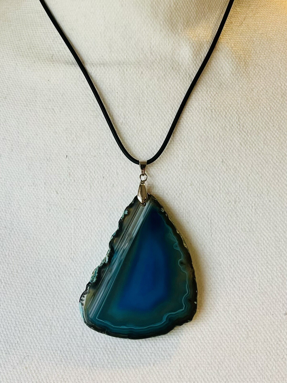 Blue Grey Turquois Black Green Gemstone Crystal Adjustable Leather Neckalce NEW
