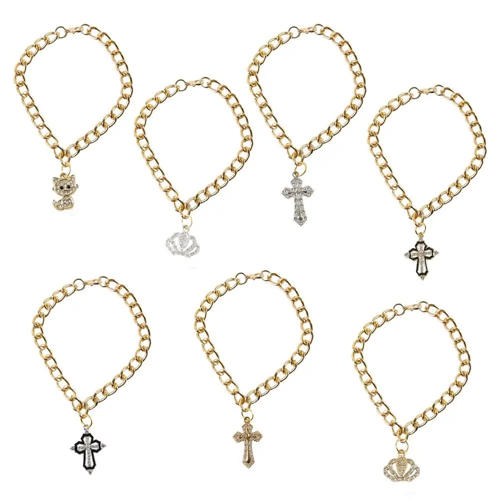 Cute Fancy Zircon Cross Pendant Medium Cosplay Design Pet Adjustable Dog Accesso