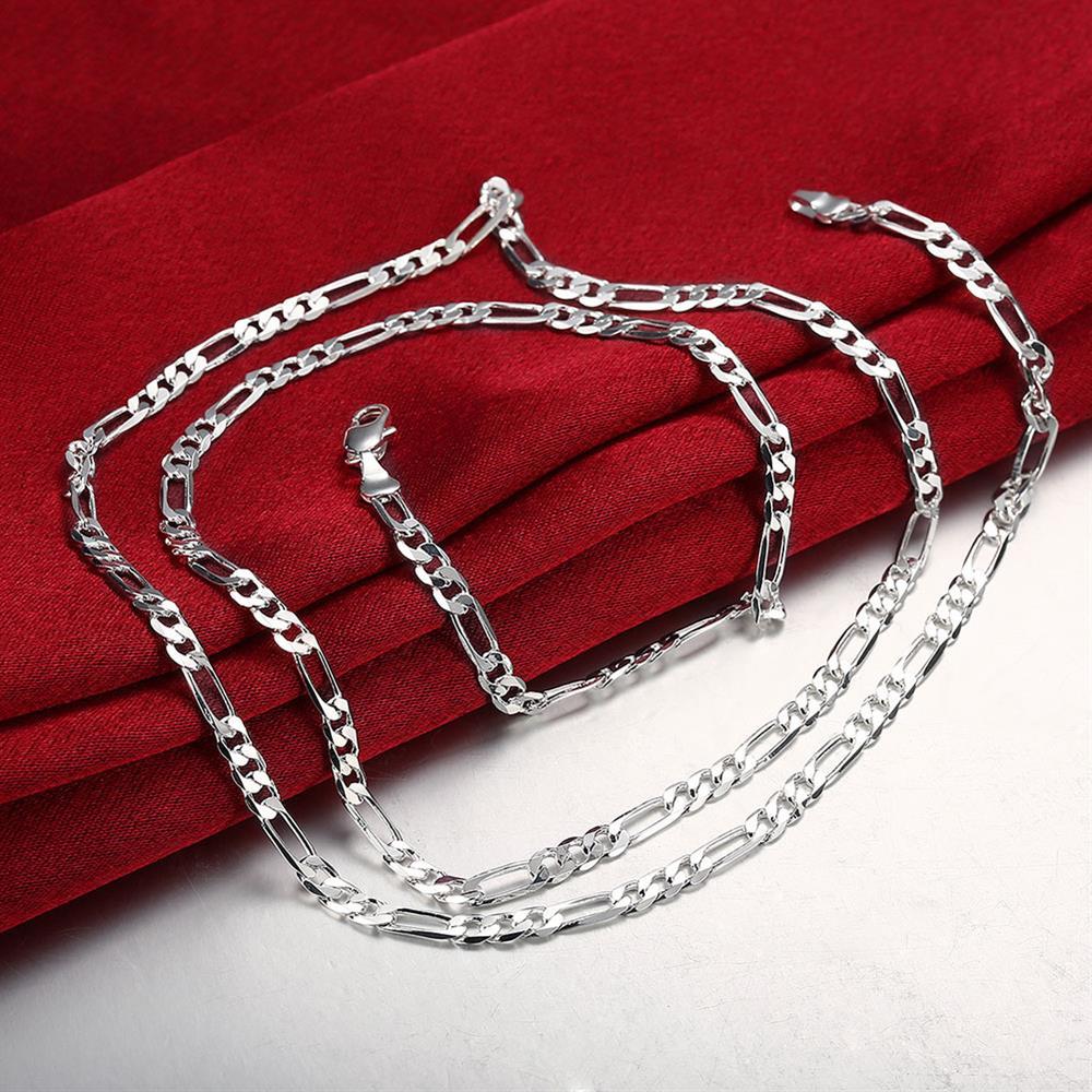 16″ – 30″ Mens Womens 925 Sterling Silver 4mm Figaro Link Chain Necklace #N153