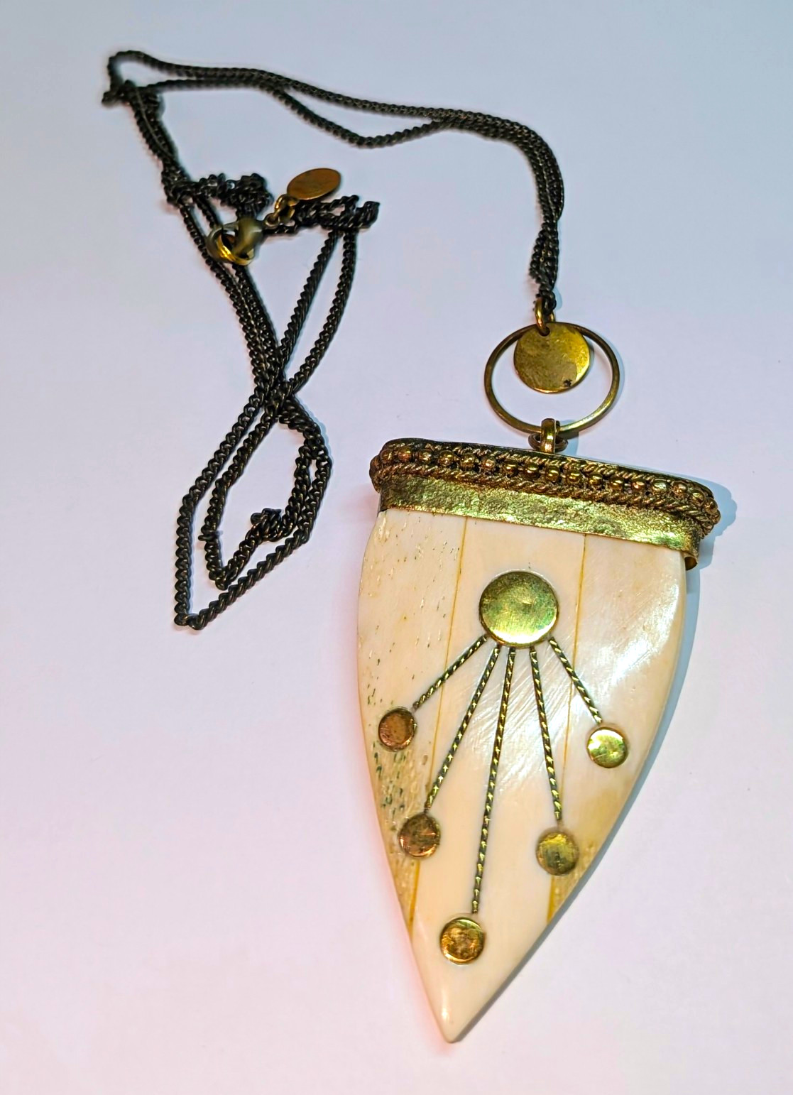 Larissa Loden Bone And Gold Starburst Statement Necklace