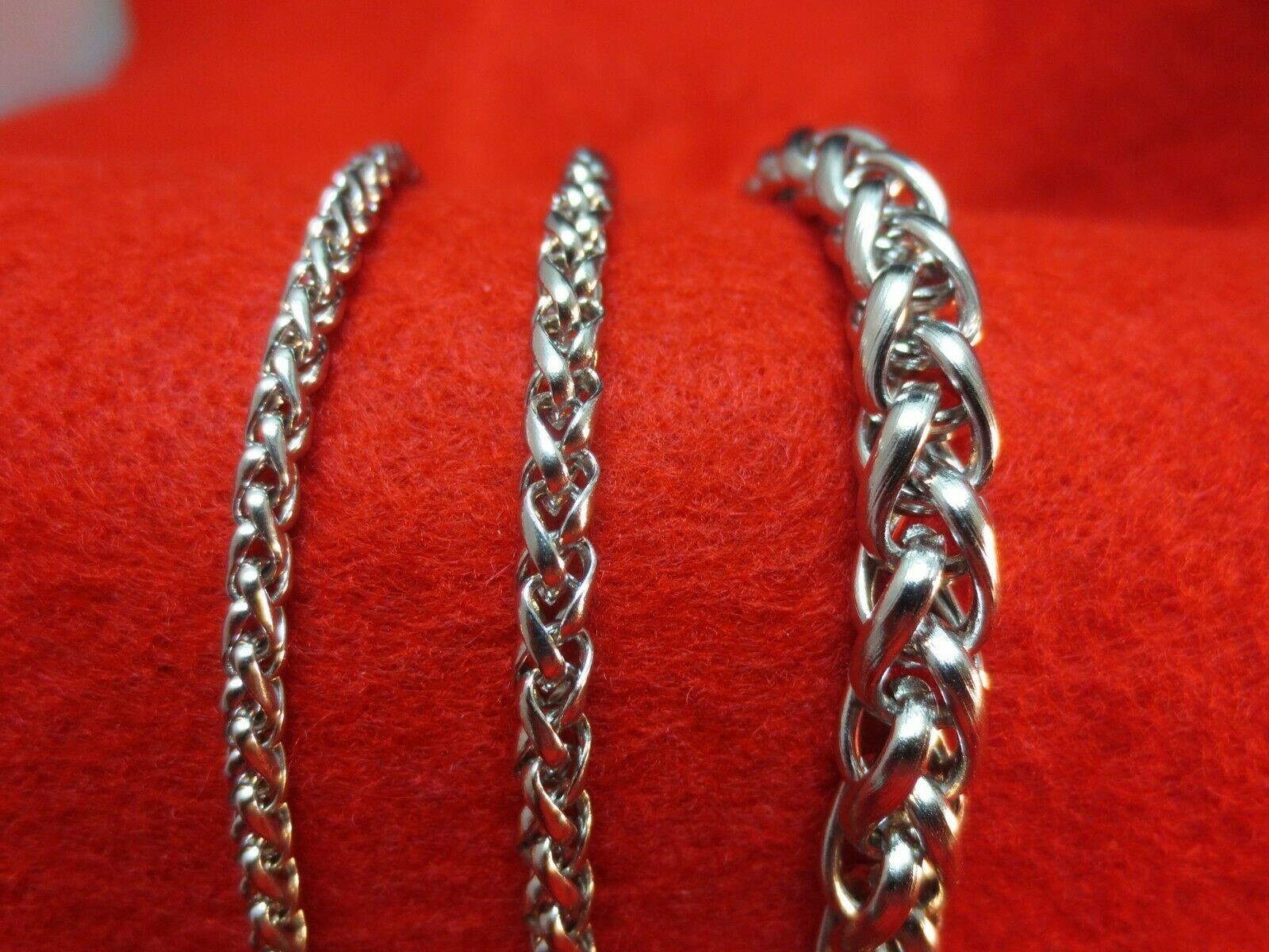 28 INCH STAINLESS STEEL SILVER 7MM WHEAT ROPE CHAIN NECKLACE
