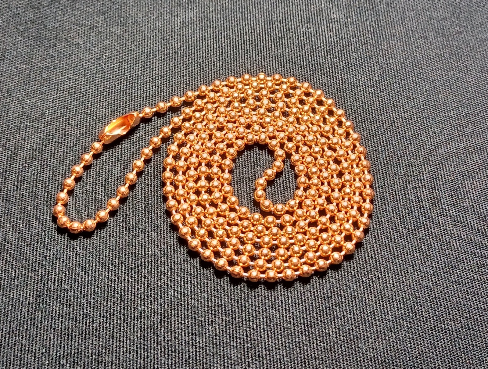 Real Copper Military Dog Tag Chain 2.4mm Ball Bead Necklace Many Sizes Available
