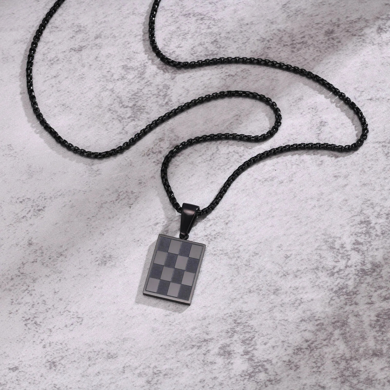 Men Stainless Steel Military Dog Tag Pendant Necklace Box Chain Jewelry Gift New
