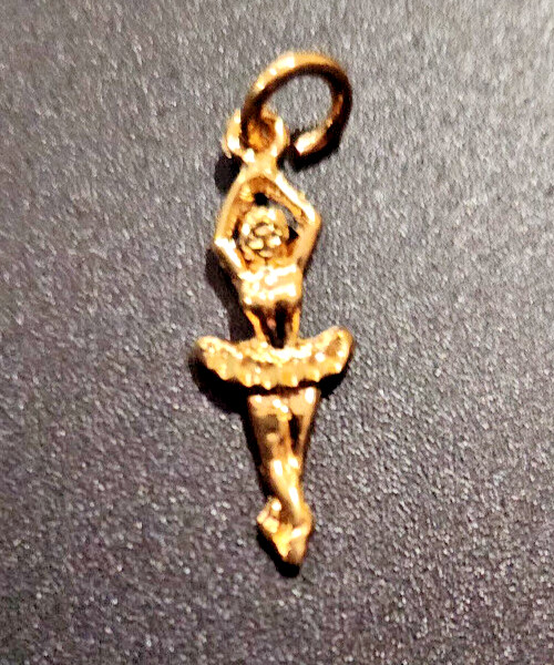 GOLD PLATED BALLERINA DANCER PENDANT CHARM — Lot 2605