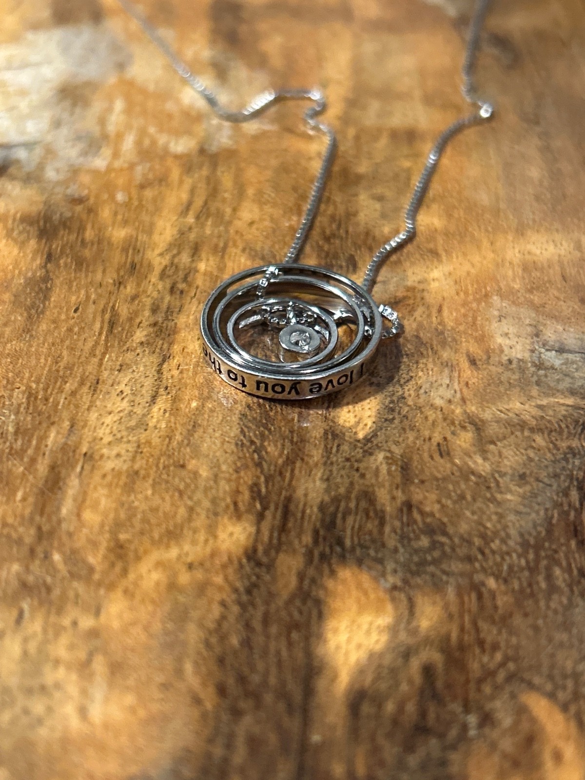 YAFEINI Gifts for Mum Sterling Silver Engraved Three Ring Pendant Necklace Jewel
