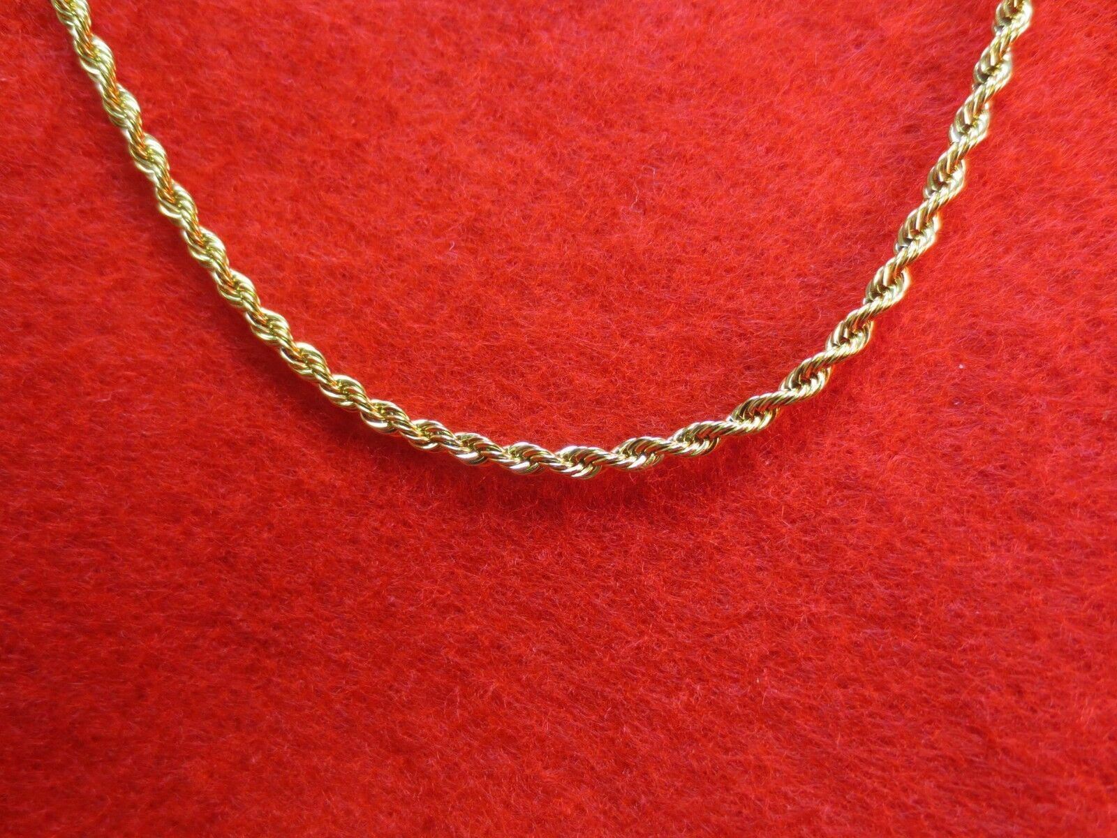 14KT GOLD EP CROWN & CUBIC ZIRCONIA 1 1/2″ CHARM W/16″2.5mm ROPE CHAIN-8000