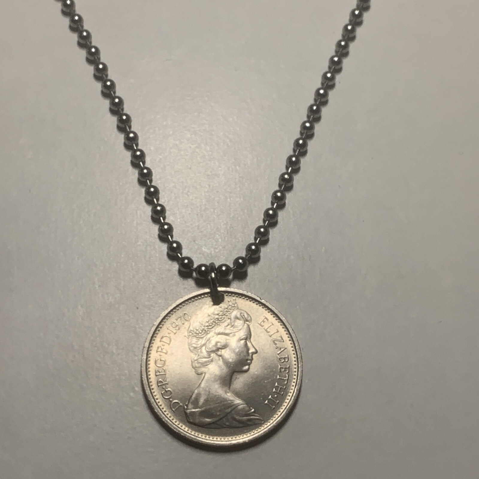 UK Scotland 5 New Pence Coin Pendant – The Badge of Scotland. CHOOSE DATE. A1