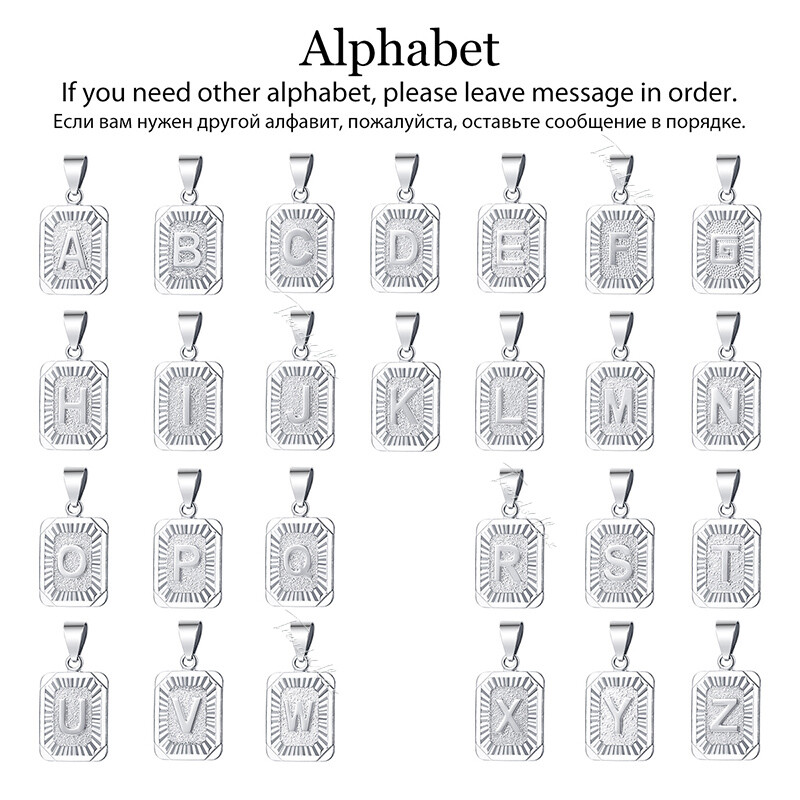 White/Yellow Gold Filled ALPHABET Initial Letter A-Z Pendant Charm Hot Wholesale