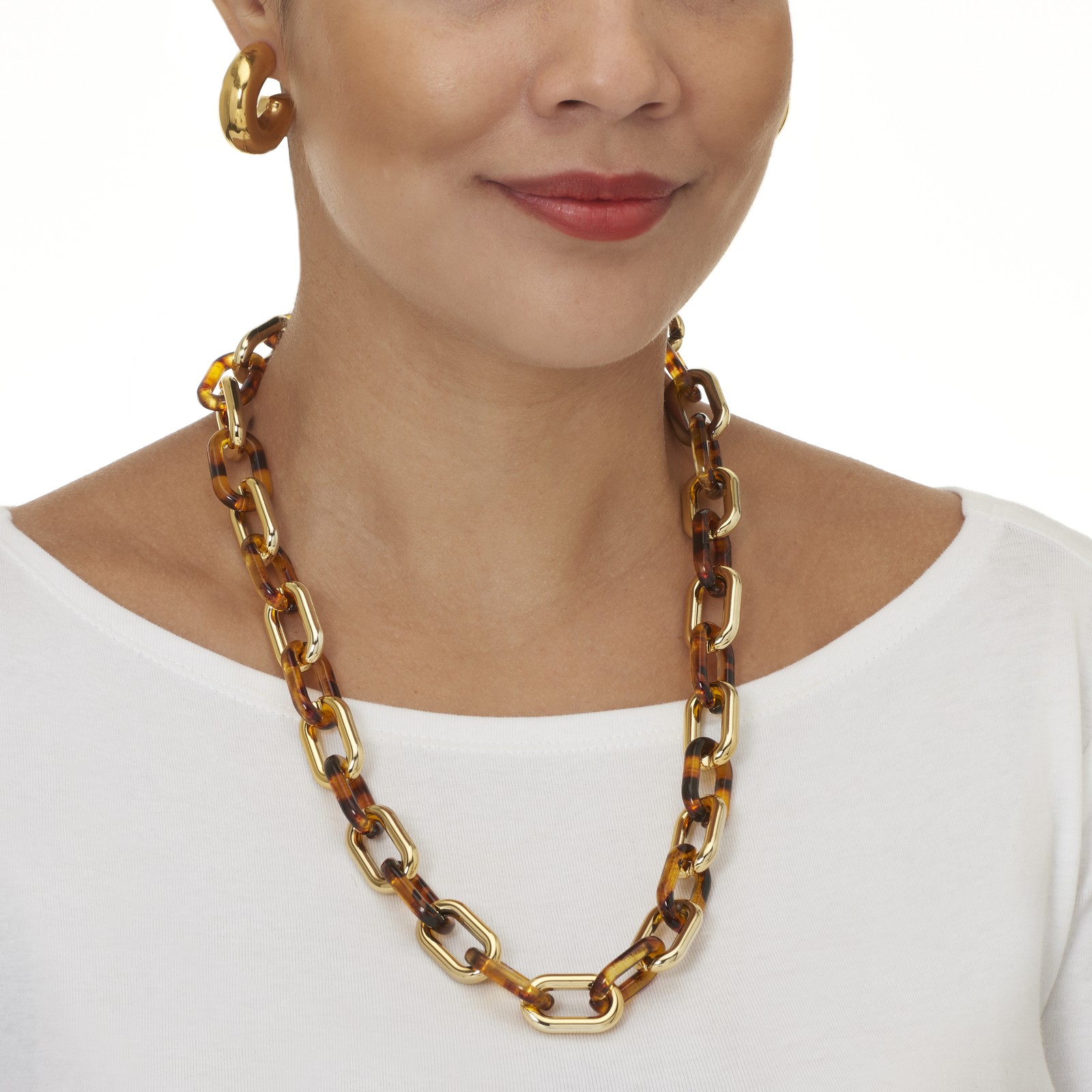 Tortoise Curb Link Necklace 24-inch length plus 3-inch extension