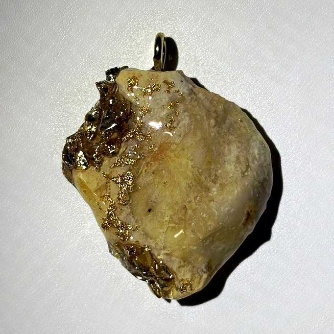 CASTILLE White Freeform Asymmetrical Pendant w/ Bail Silver Tone