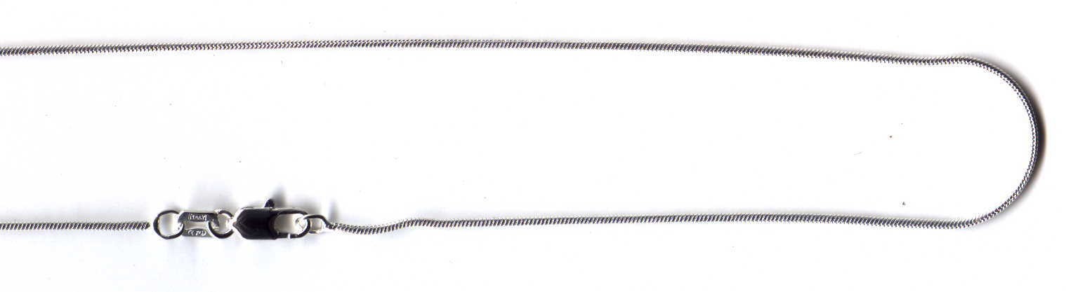 ITALIAN 925 STERLING SILVER ROUND SNAKE CHAIN NECKLACE 18″