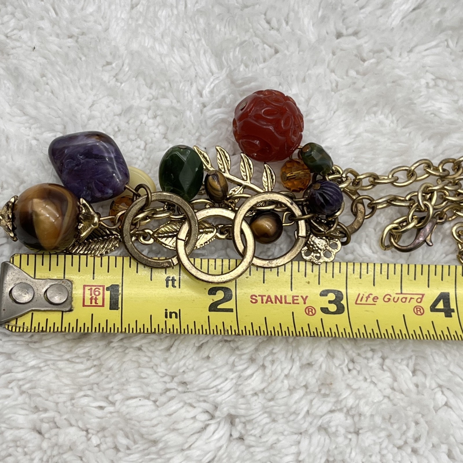 Boho Tassel Multicolor Charm Necklace 28″