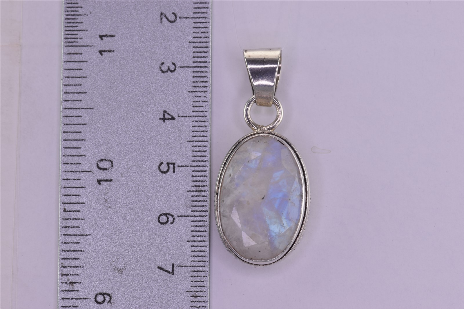 Sterling Silver 27mm x 19mm Oval Moonstone Statement 925 Pendant