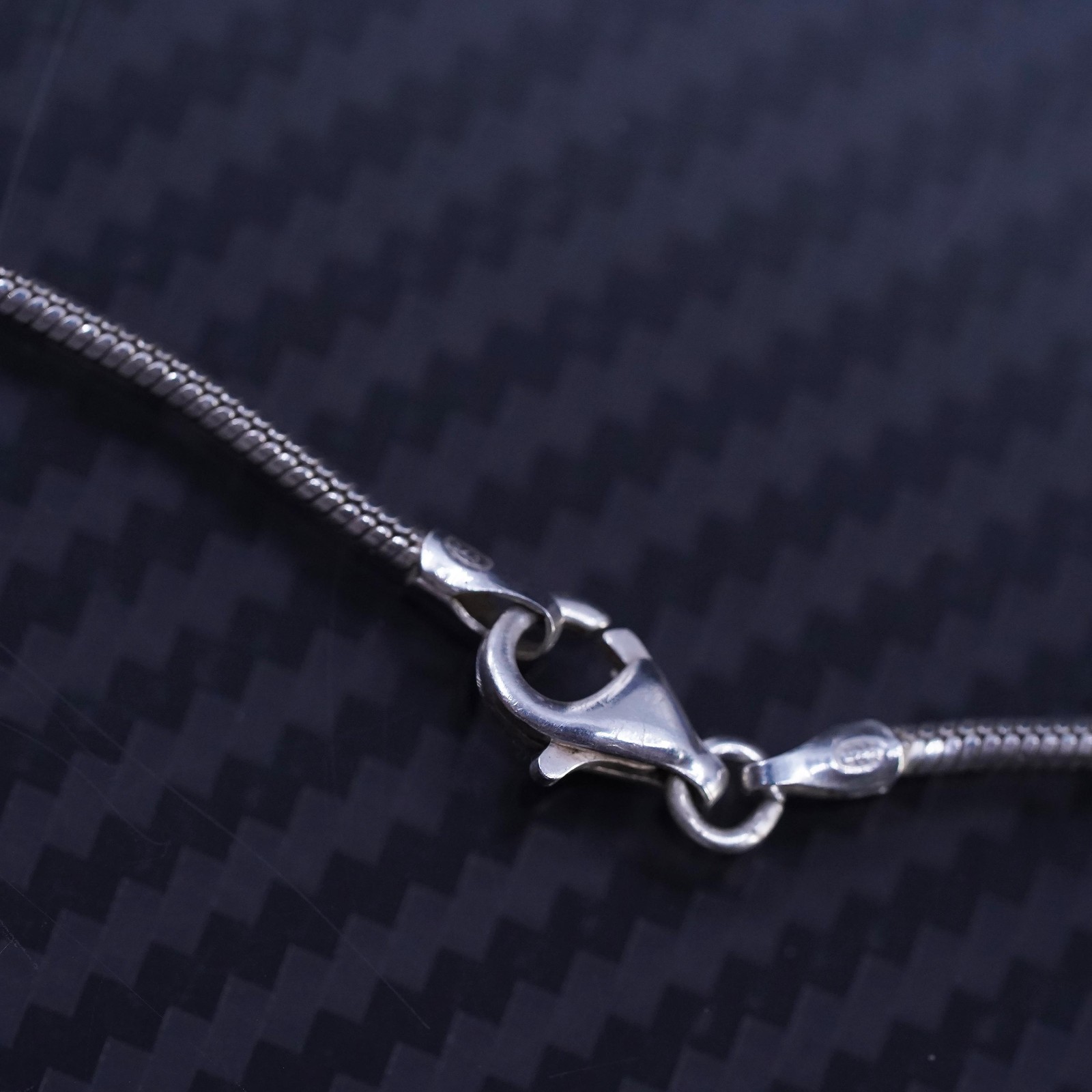 16” 1.6mm, vintage Italian sterling silver 925 snake chain necklace