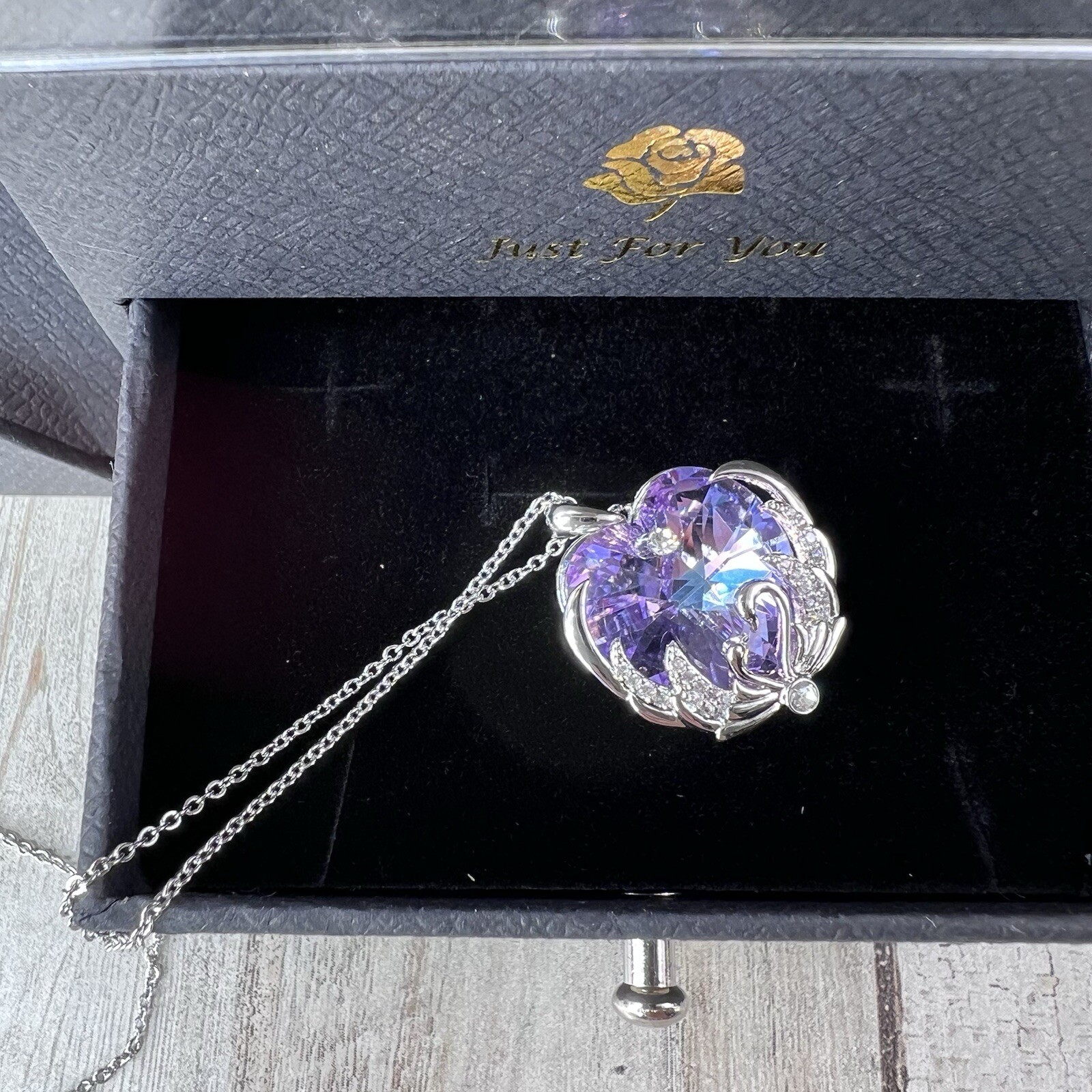Just For You Rose with Necklace in Gift Box, Gifts for Her Anytime.