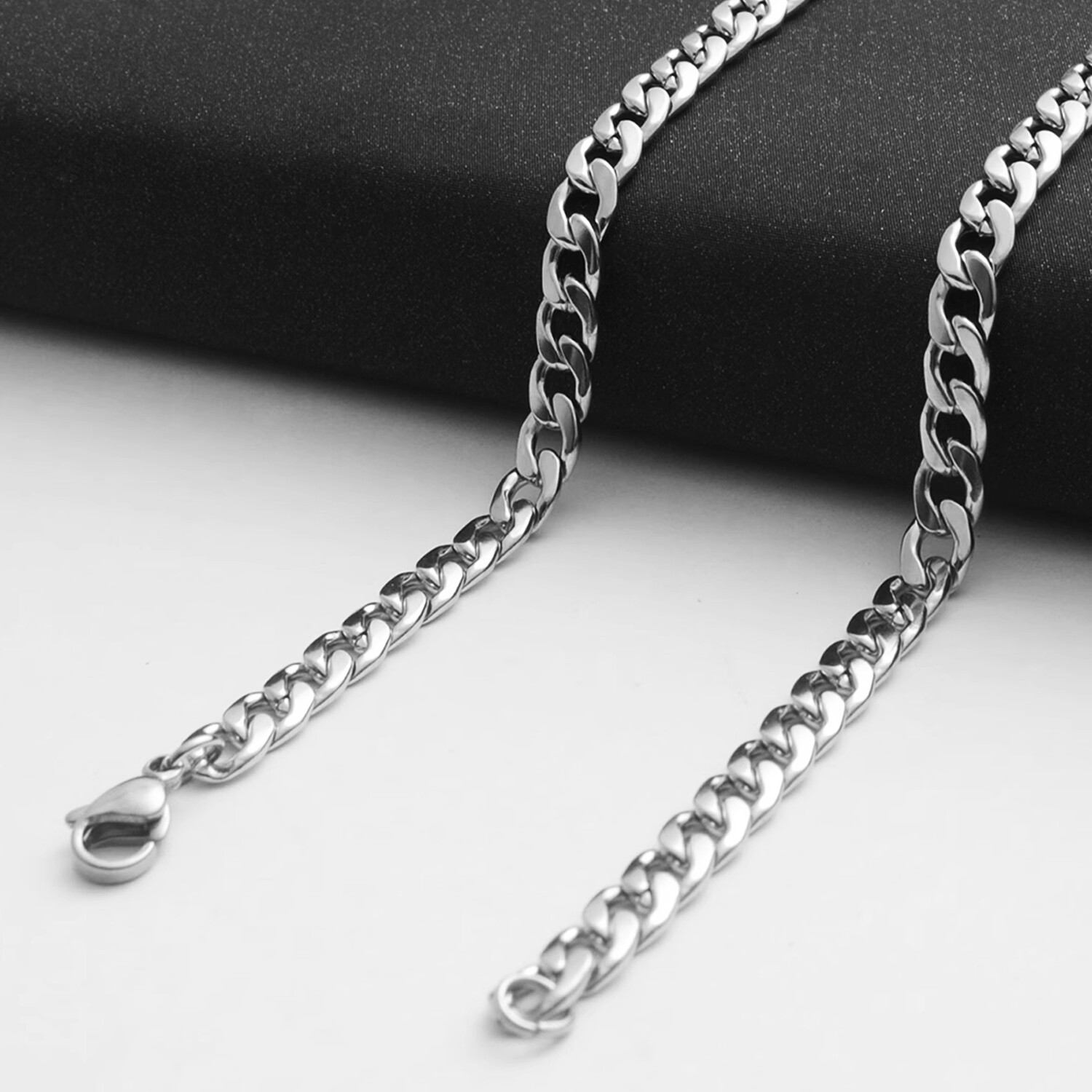 Valentine’s Day Gift 18-24” Stainless Steel Cuban Necklace Curb Chain Fashion