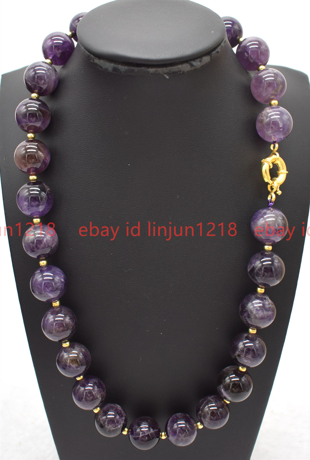 Fashion Wonderful Natural 6/8/10/12mm Amethyst Round Gemstone Necklace 16-36in