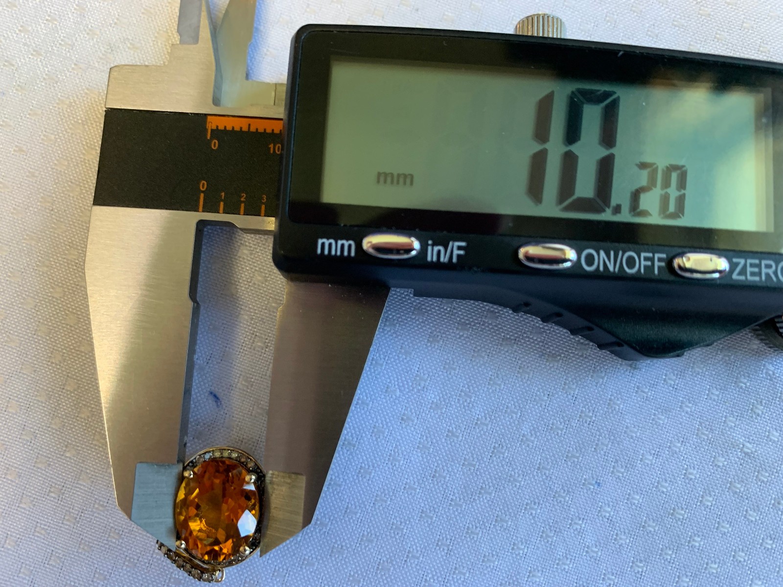 10K Yellow Gold Pendant 2.33g Fine Jewelry Citrine Color & Clear Charm *READ*