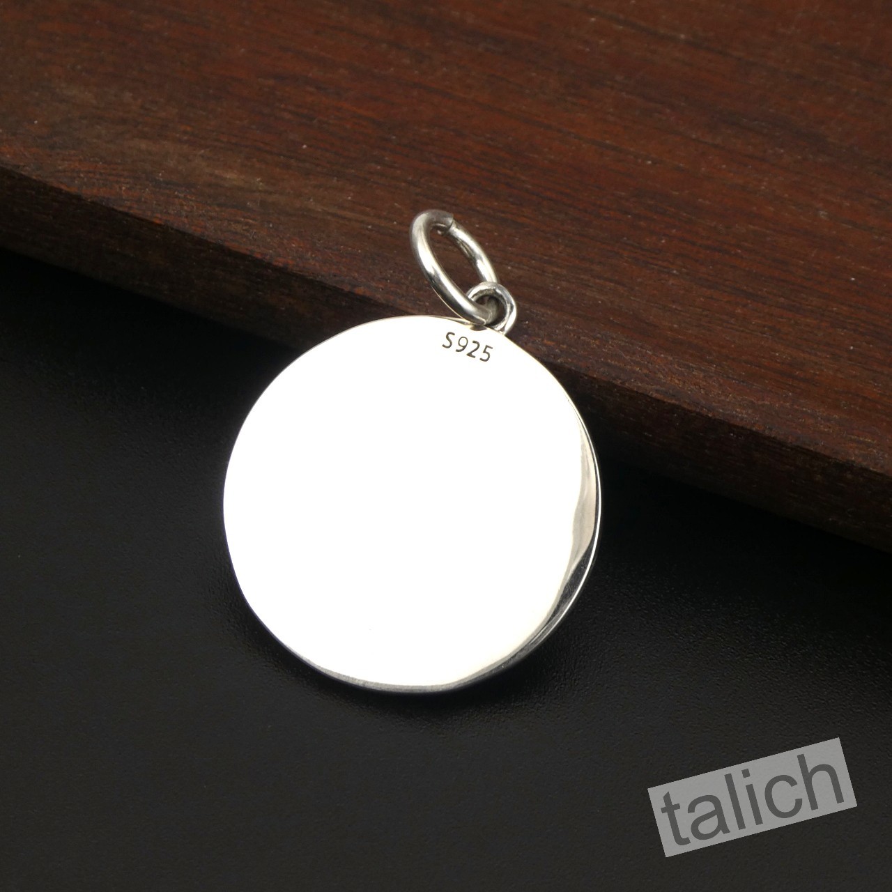 Shiny 925 Sterling Silver Praying Hands 27mm Round Amulet Pendant Faith Gift
