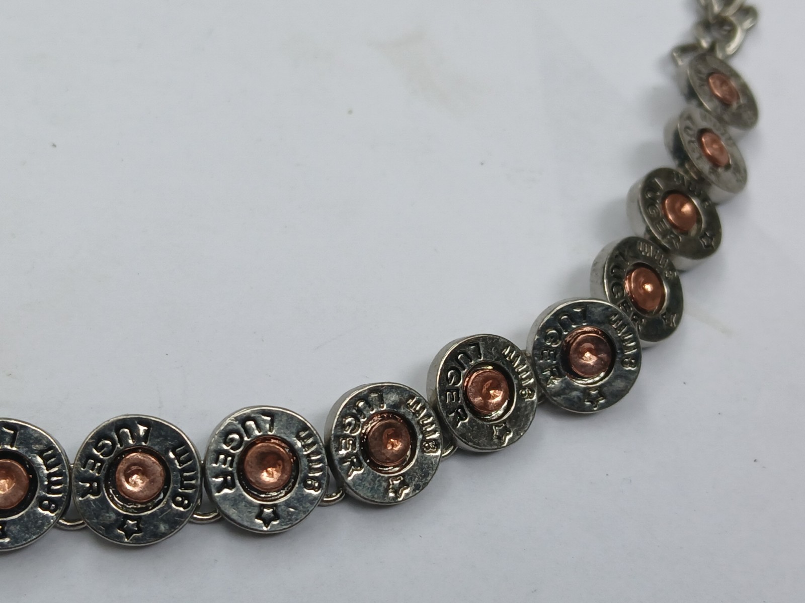 Bullet And Casing Necklace 9mm. 18″