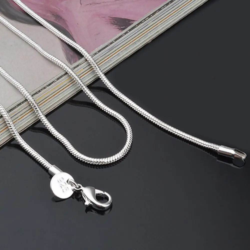 16″/18″/20″/22″/24″ Women’s Simple Design 925 Sterling Silver 2mm Snake Chain