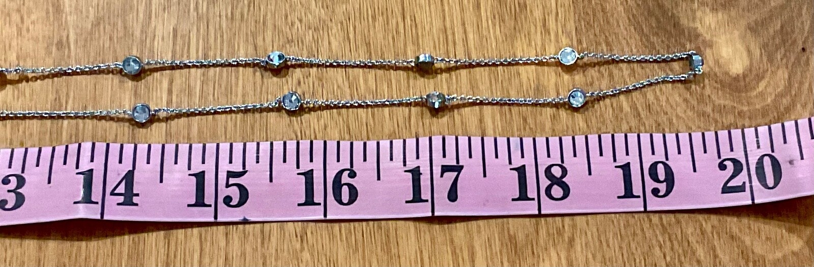 ANN TAYLOR SILVERTONE CRYSTAL 40” NECKLACE OR DOUBLED 20” PARTY WEAR NEW YEARS!